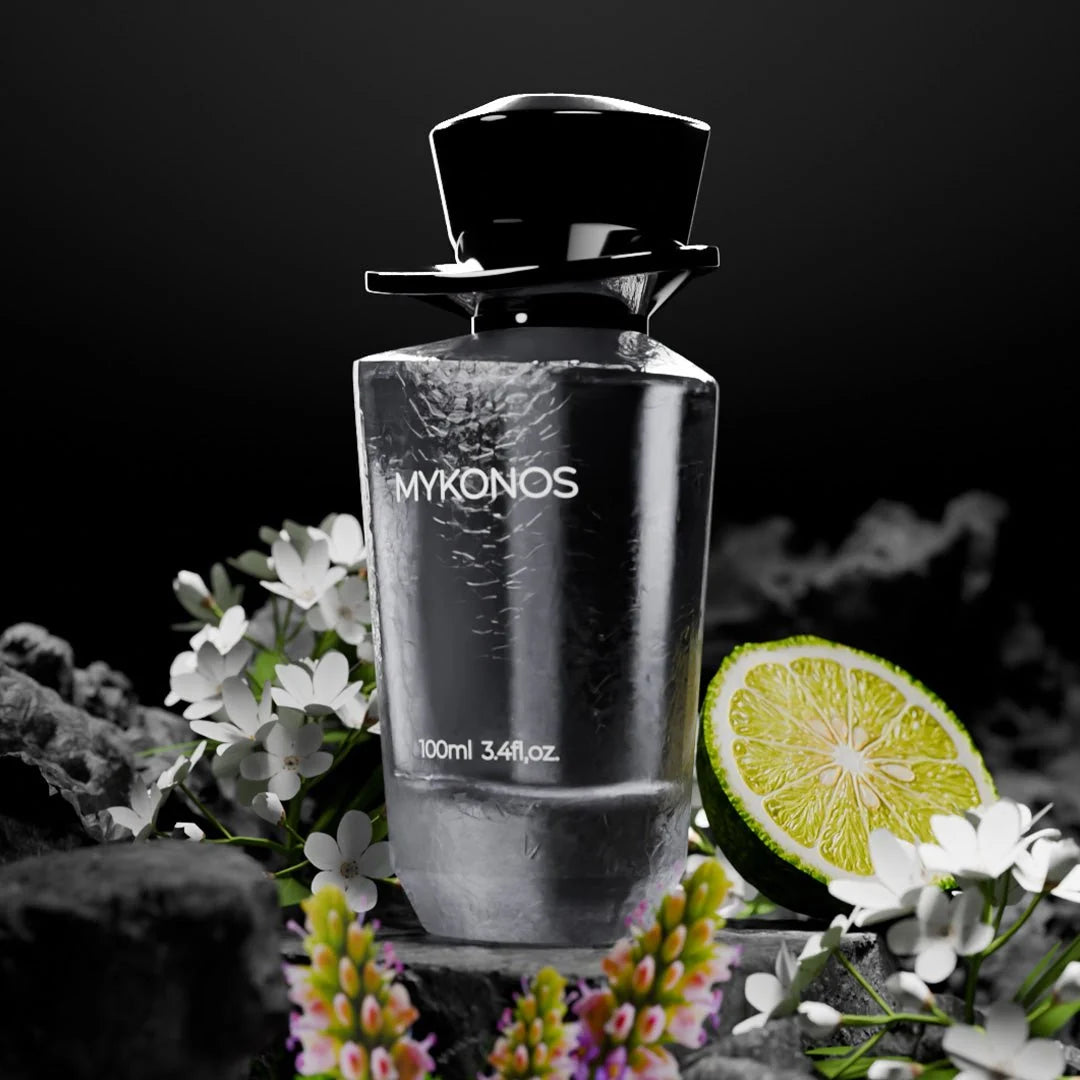 Mykonos Conquer bergamot parfum fles