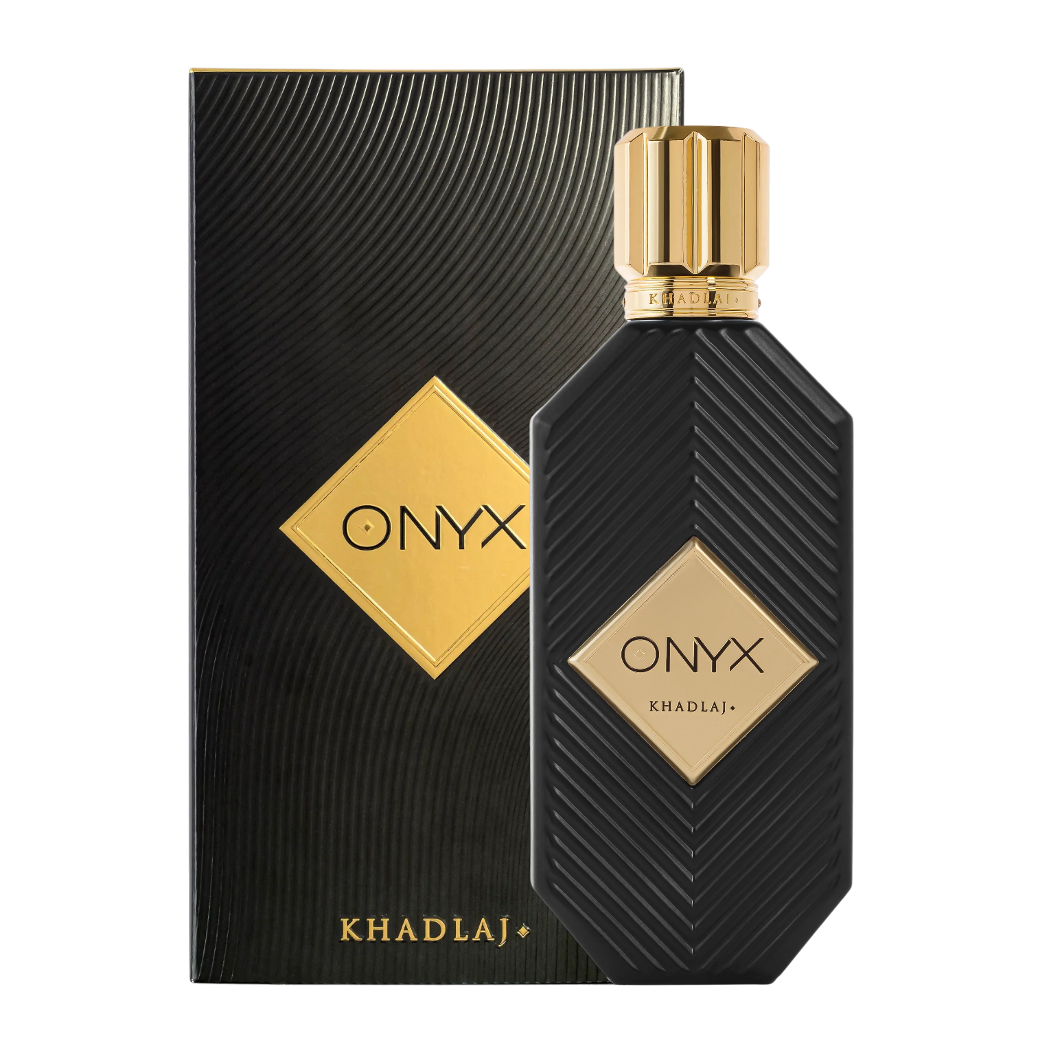 Onyx Gold Khadlaj parfum fles luxe gouden uitstraling intense Arabische geur unisex scent